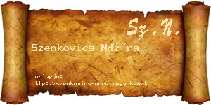 Szenkovics Nóra névjegykártya