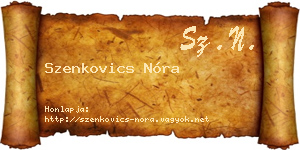 Szenkovics Nóra névjegykártya