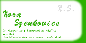 nora szenkovics business card